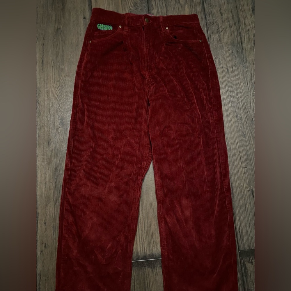 EMPYRE red corduroy pants.